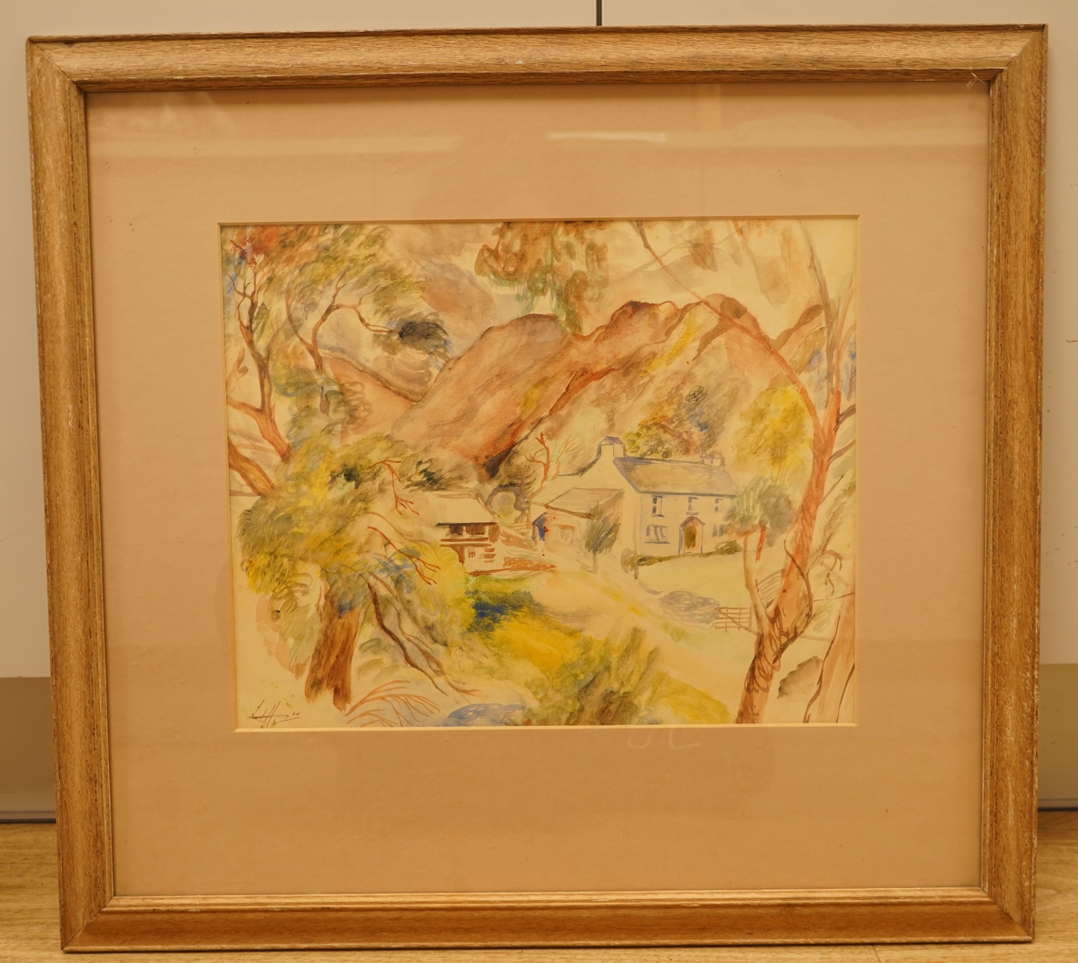 Leslie Hurry (1909-1978), Landscape with cottage, signed and dated '38, watercolour, 30 x 38cm